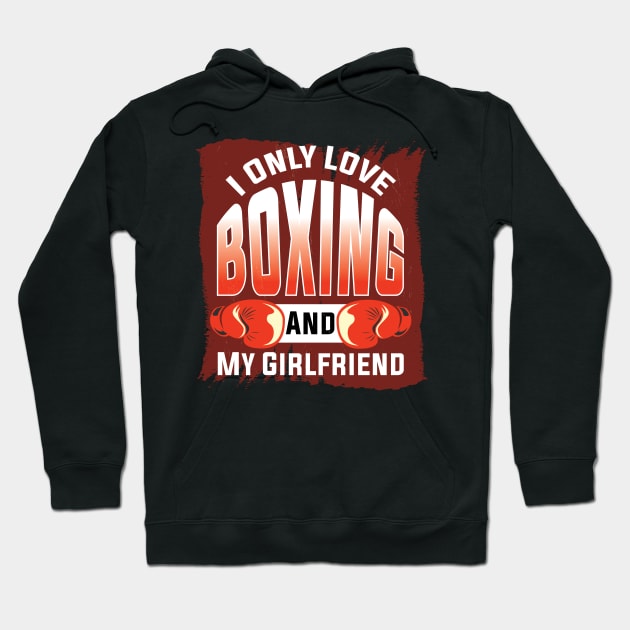 Hit like a Girl QuoteVintage Boxer Boxing Gloves Design Hoodie by Riffize